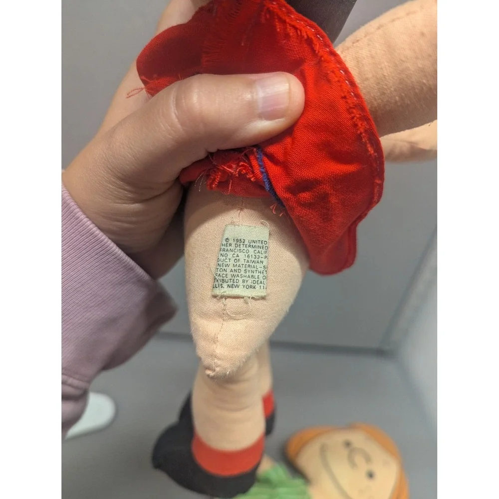 VTG 1952 Peanuts Lucy van Pelt Cloth Rag Doll Red Plush 14